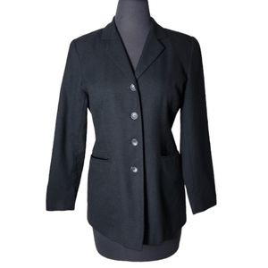 Norton McNaughton women button closure black wool blazer size 6 petite